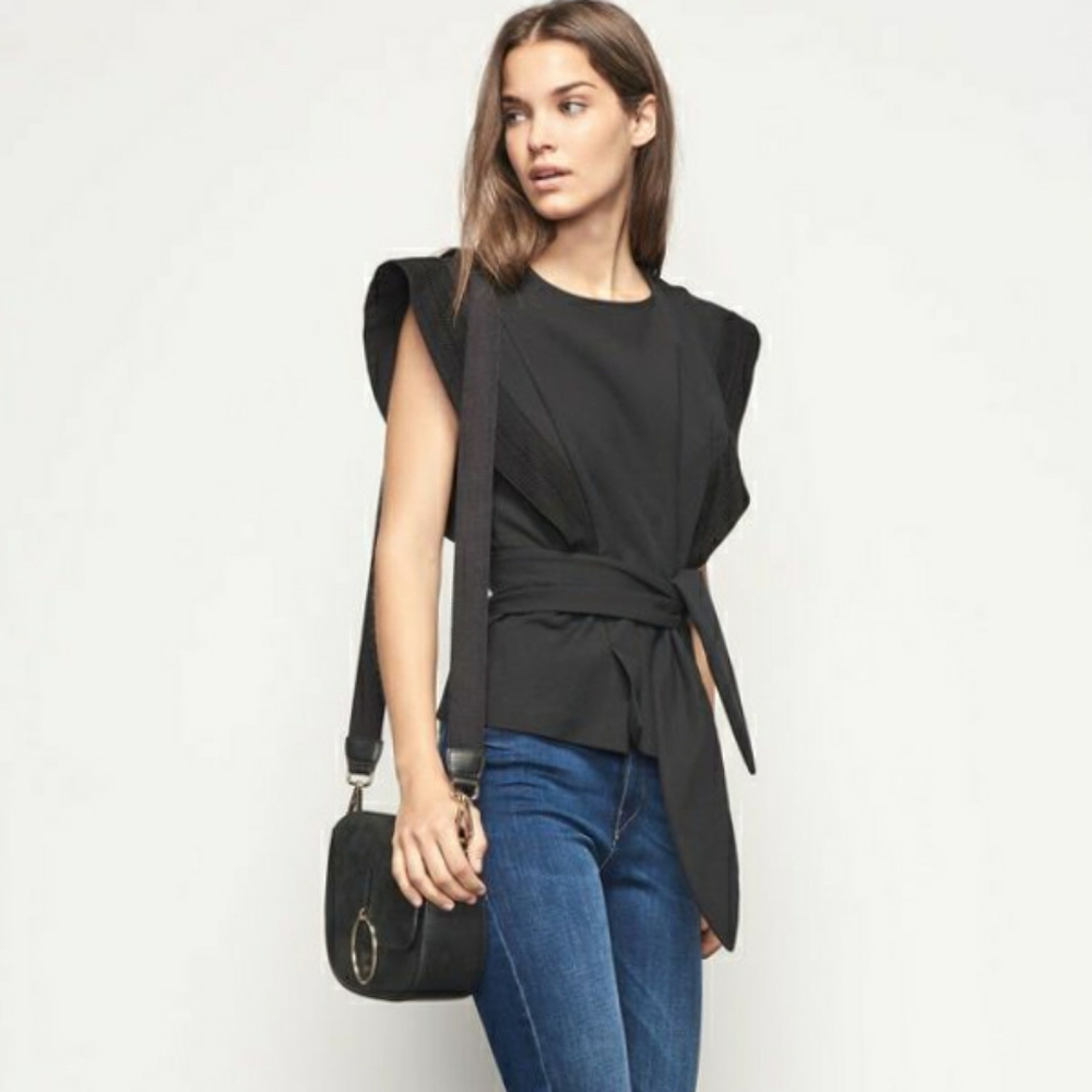 BA&SH Tealy Sleeveless Tie-Waist Blouse